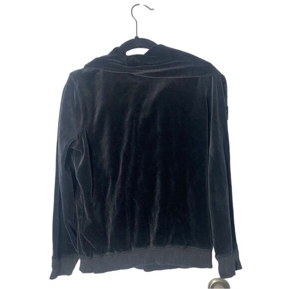 Michael Kors Black Velour Zip Up Sweatshirt Women’s Size M Medium Hoodie Jacket - Picture 4 of 8